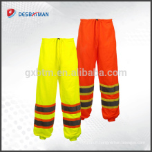 Pantalon de sécurité réfléchissant de maille en gros, pantalon respirable de sécurité de travail de cargaison avec 2 bande réfléchissante de High Viz